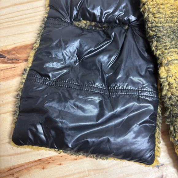 Adrienne Landau Womens One Size Faux Fur Scarf Neck Wrap Yellow Black Plaid - Picture 3 of 9